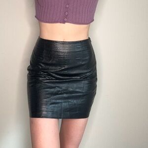 Dynamite Black Pleather Skirt